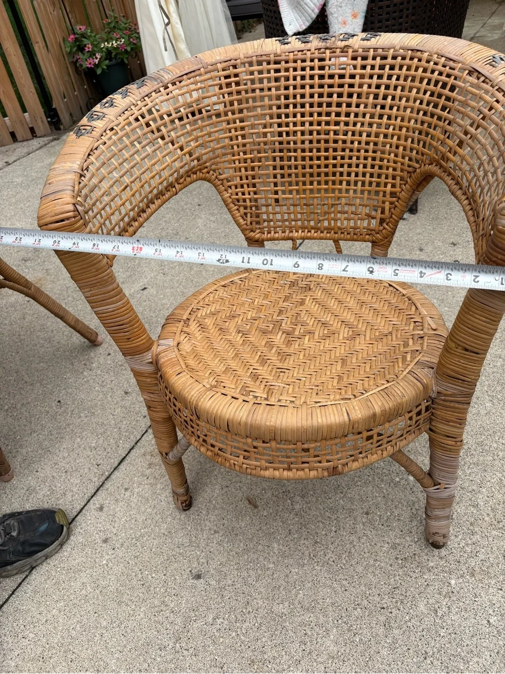 Vintage Pair of 1960’s-1970’s Natural Woven Rattan Accent Chairs Classic Boho